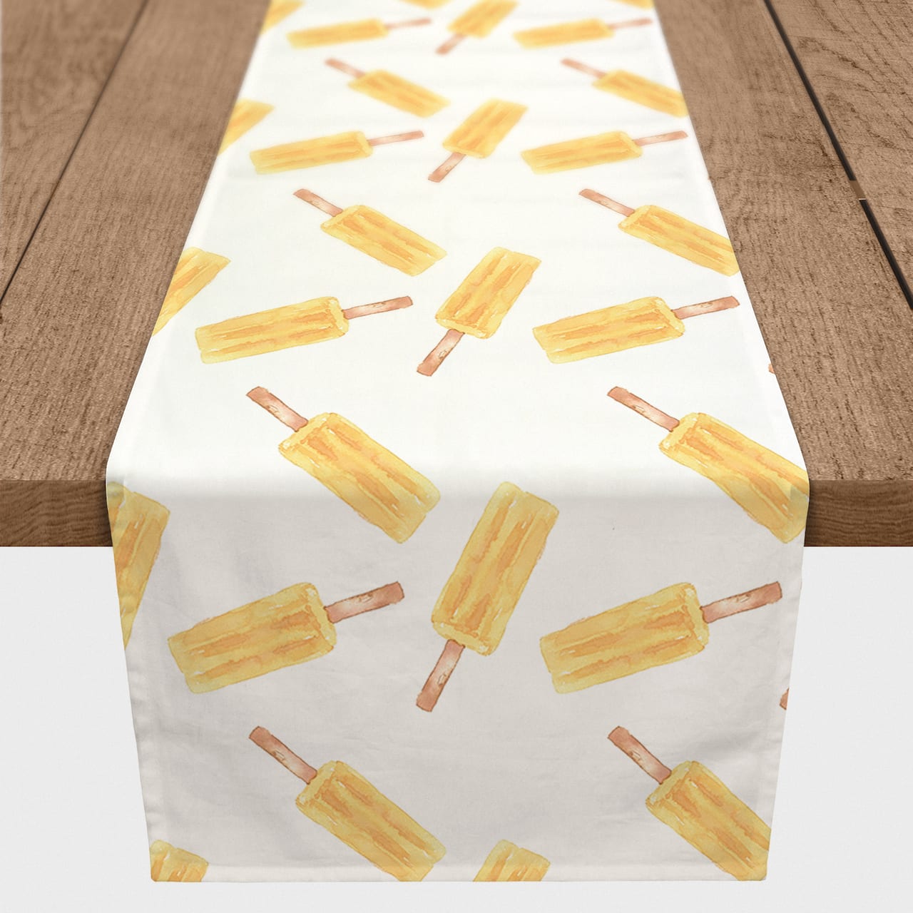 Orange Popsicle Pattern 16" x 90" Cotton Twill Runner